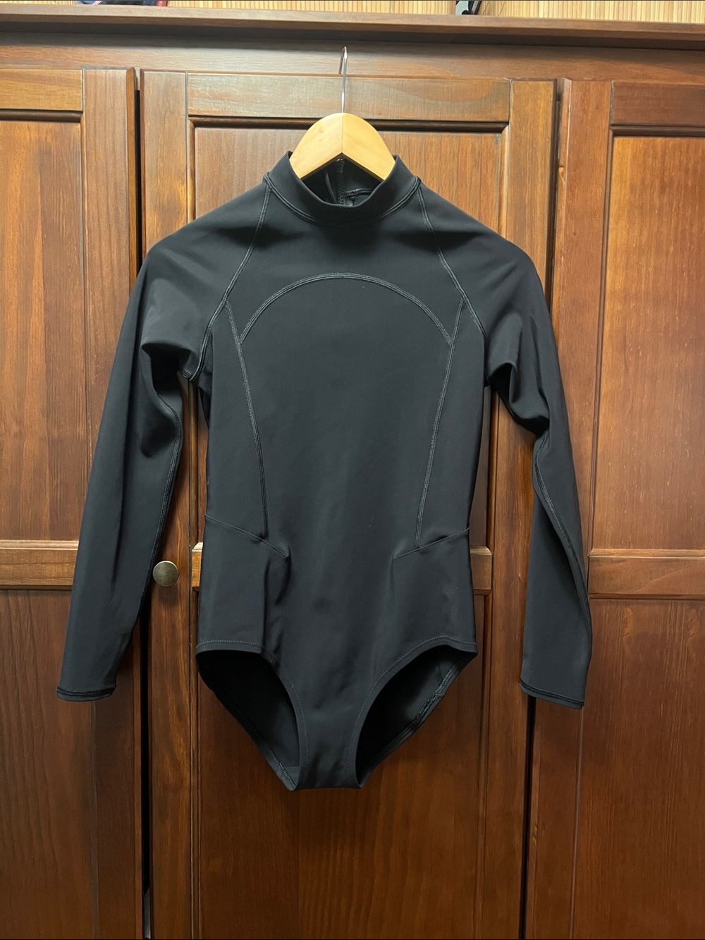 Lululemon Black Long-Sleeve Zip-Back Paddle Suit Swimsuit